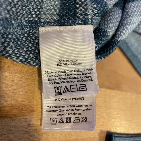 Eddie Bauer Women’s Engage 1/4 Zip Sweater Medium EUC Fair Isle Blue Pullover - Picture 11 of 16